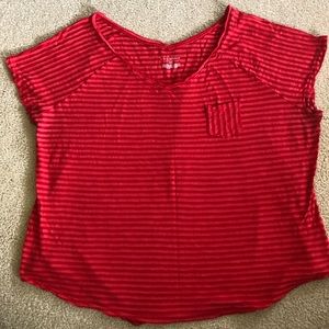 Lane Bryant Top with Red Horizontal Stripes 18/20